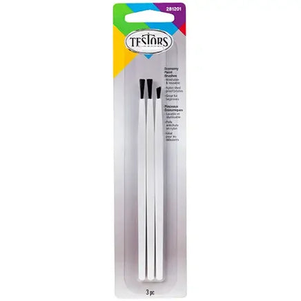 Testors 2 Flat & 1 Pointed Brushes 281201 - MPM Hobbies