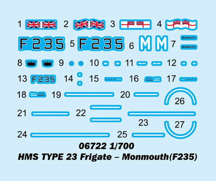 1/700 Trumpeter HMS Type 23 Frigate – Monmouth(F235) - 06722 - MPM Hobbies