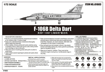 1/72 Trumpeter US F-106B Delta Dart - 01683 - MPM Hobbies