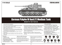 1/16 Trumpeter German Pzkpfw IV Ausf.F2 Medium Tank - 00919 - MPM Hobbies