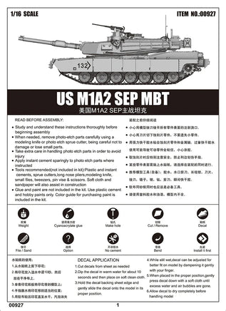 1/16 Trumpeter US M1A2 SEP MBT - 00927 - MPM Hobbies