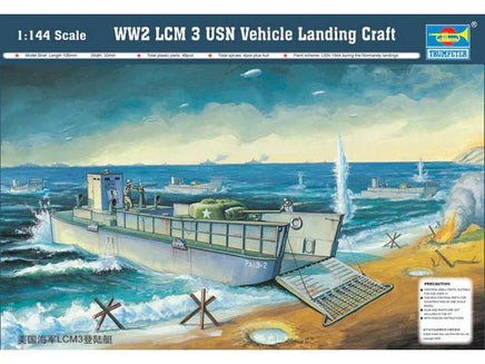 1/144 Trumpeter WWII LCM 3 USN Vehicle Landing Craft - 00102 - MPM Hobbies