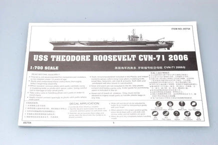 1/700 Trumpeter USS Theodore Roosevelt CVN-71 2006 05754 - MPM Hobbies