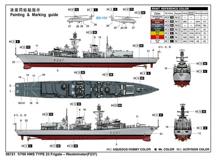 1/700 Trumpeter HMS Type 23 Frigate – Westminster(F237) - 06721 - MPM Hobbies
