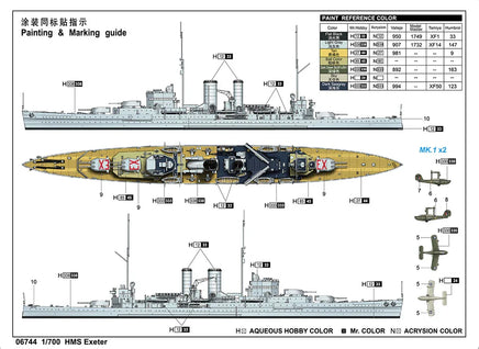 1/700 Trumpeter HMS Exeter - 06744 - MPM Hobbies