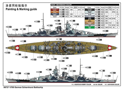 1/700 Trumpeter German Scharnhorst Battleship - 06737 - MPM Hobbies