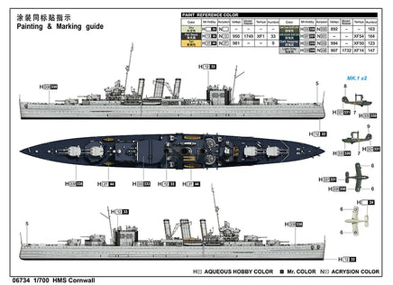 1/700 Trumpeter HMS Cornwall - 06734 - MPM Hobbies