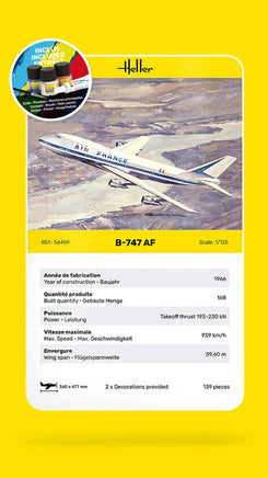 1/125 Heller B-747 Air France STARTER KIT - MPM Hobbies