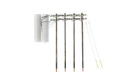 O Scale Woodland Pre-Wired Poles - Double Crossbar 2281 - MPM Hobbies
