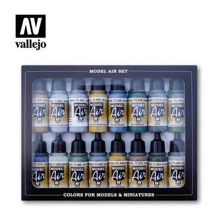 Vallejo Model Air Set of 16 WWII British RAF & FAA 17ml 71189 - MPM Hobbies