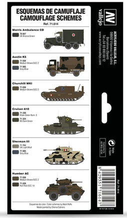 Vallejo 17ml Set of 8 (1939-1945) WWII British Colors UK/BEF/Europe - 71614 - MPM Hobbies
