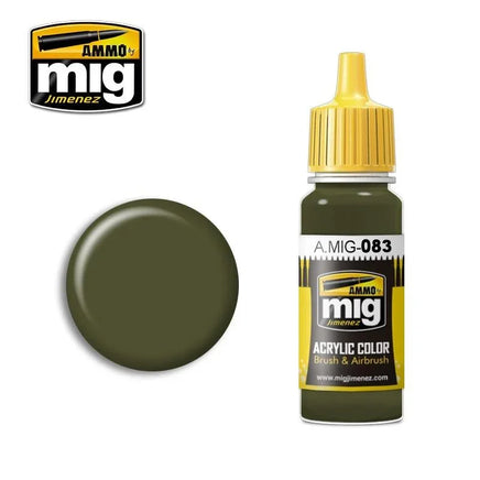 A.Mig-0083 ACRYLIC COLOR Zashchitniy Zeleno (Russian Postwar Green) - MPM Hobbies