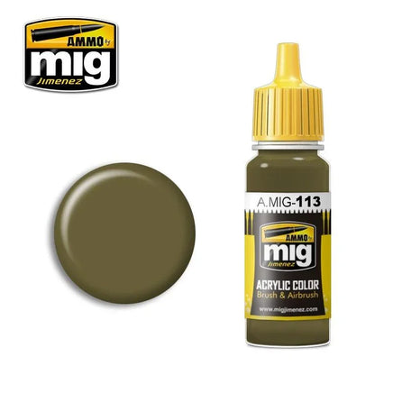 A.Mig-0113 ACRYLIC COLOR Khaki Green N. 3 (British 1939-42) - MPM Hobbies