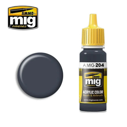 A.Mig-0204 ACRYLIC COLOR FS-36118 Medium Gunship Gray - MPM Hobbies