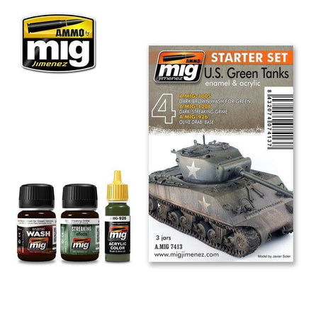 A.Mig-7413 US Green Tanks Starter Set - MPM Hobbies