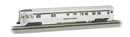 N Scale Bachmann Baltimore & Ohio Silver w/ Blue Stripe - 85' Streamline Observation 14553 - MPM Hobbies