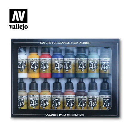 Vallejo Model Air Set of 16 Basic Colors 17ml 71178 - MPM Hobbies