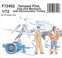 1/72 CMK Tempest Pilot. Dog and Mechanic with Accumulator Trolley