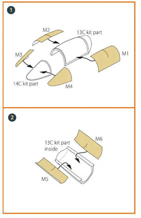 1/72 Clear Prop F-5E Tiger II painting mask on "yellow kabuki paper" for Italeri kits - MPM Hobbies