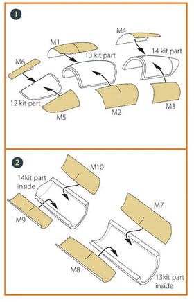 1/72 Clear Prop F-5F Tiger II painting mask on "yellow kabuki paper" for Italeri kits - MPM Hobbies