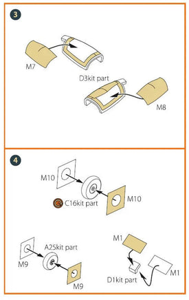 1/72 Clear Prop G.91R painting mask on "yellow kabuki paper" for MENG kits - MPM Hobbies