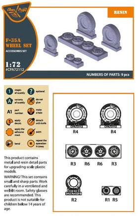 1/72 Clear Prop F-35A wheel set - MPM Hobbies