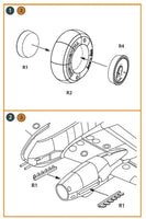 1/72 Clear Prop Me-410 B-1/U2/U4/R4 wheel set and exhaust - MPM Hobbies