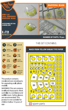 1/72 Clear Prop EMB-145 painting mask (A-model) - MPM Hobbies