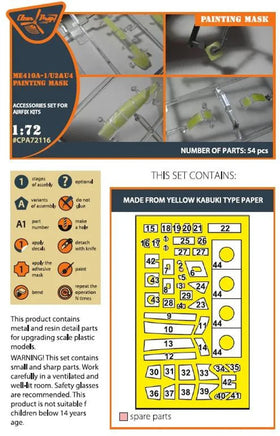 1/72 Clear Prop Me-410 B-1/U2/U4/R4 painting mask (Airfix) - MPM Hobbies
