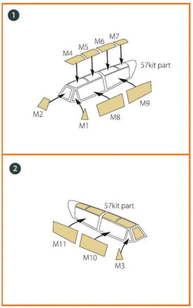 1/72 Clear Prop Me-262B-1A/U1 painting mask (REVELL) - MPM Hobbies