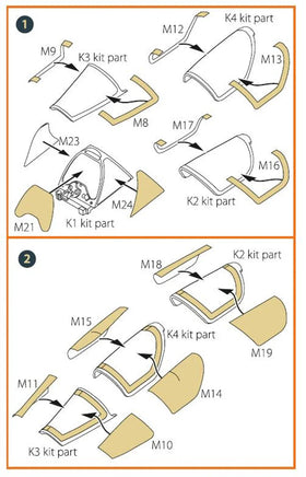 1/72 Clear Prop Mirage 2000D double-sided painting mask (Modelsvit 72075) - MPM Hobbies