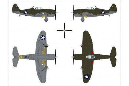 1/48 Dora Wings Republic P-47B Thunderbolt Plastic Model Kit - MPM Hobbies