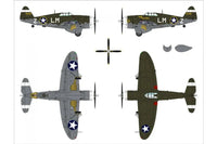 1/48 Dora Wings Republic P-47C Thunderbolt w/Ferry Tank Plastic Model Kit - MPM Hobbies