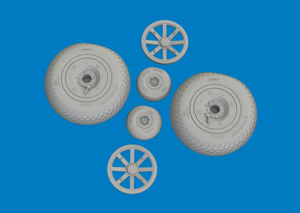 1/48 Eduard P-40E wheels cross tread Brassin for EDUARD - MPM Hobbies