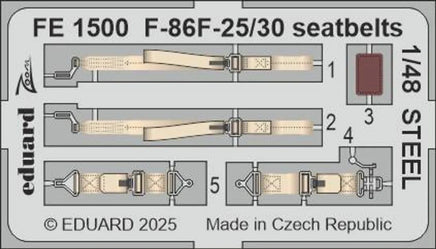 1/48 Eduard F-86F-25/30 seatbelts STEEL Zoom set for AIRFIX - MPM Hobbies