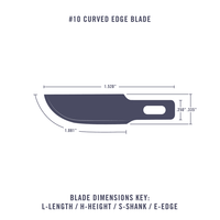 Excel #10 Curved Edge 100 Blades 22610 - MPM Hobbies