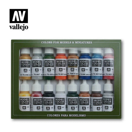 Vallejo Set of 16 (17ml) Folkstone Basics - 70101 - MPM Hobbies