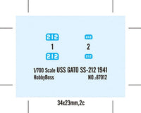 1/700 Hobby Boss USS Gato SS-212 1941 Plastic Model Kit