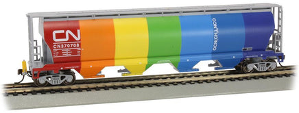 HO Bachmann 4-Bay Cylindrical Grain Hopper - CN Demonstrator 73805 - MPM Hobbies