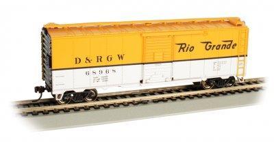 HO Bachmann 40' Box Car D&RGW™ #68968 - (yellow & silver) 16006 - MPM Hobbies