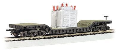 HO Bachmann 52' Center-Depressed Flat Car - With Transformer 18348 - MPM Hobbies