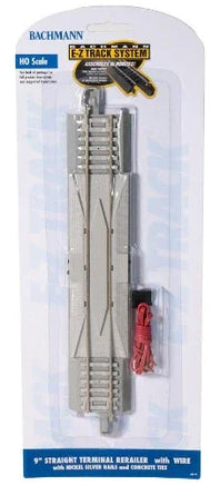 HO Bachmann E-Z NS 9" Straight Terminal Rerailer with Wire & Concrete Ties 44710 - MPM Hobbies