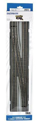 HO Bachmann E-Z NS Command DCC #6 Single Crossover Turnout - Left/1 pc 44137 - MPM Hobbies