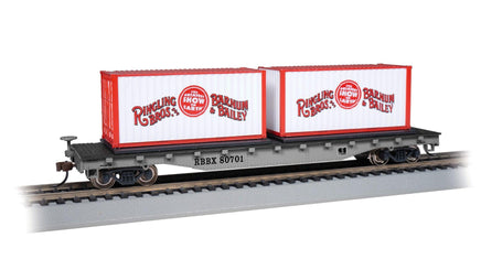 HO Bachmann Flat Car w/Containers Ringling Bros. & Barnum & Bailey 16615 - MPM Hobbies