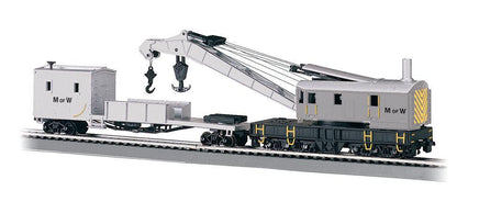 HO Bachmann Maintenance Of Way - 250 Ton Steam Crane Car & Boom Tender 16138 - MPM Hobbies