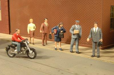 HO Scale Bachmann City People with Motorcycle - MPM Hobbies