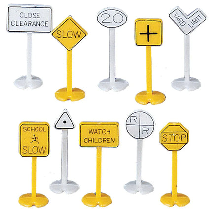 HO Scale Bachmann Railroad & Street Signs (24 Pieces) 42204 - MPM Hobbies