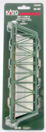 N Kato 248mm (9 3/4") Single Track Truss Bridge, Green 20431 - MPM Hobbies