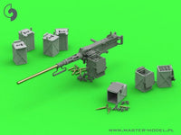 1/35 Master Model Browning M2HB .50 cal (12,7mm) - on tank mount - early WWII version (D69820 cradle with small 50 round ammo can D68375) - MPM Hobbies