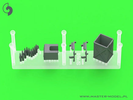 1/35 Master Model Browning M2HB .50 cal (12,7mm) - on tank mount - early WWII version (D69820 cradle with small 50 round ammo can D68375) - MPM Hobbies